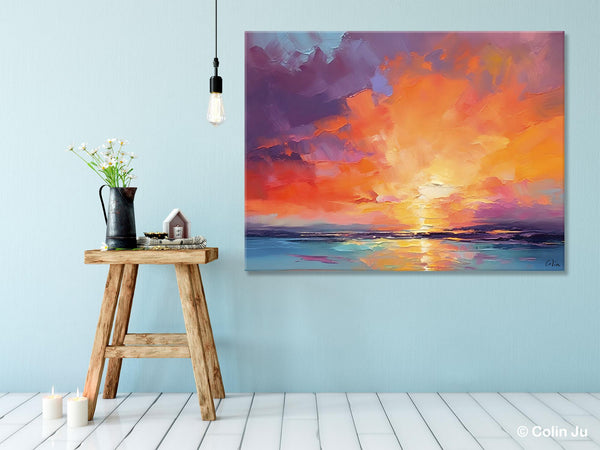 Landscape Acrylic Art, Large Abstract Painting for Living Room, Original Abstract Wall Art, Landscape Canvas Art, Hand Painted Canvas Art-Paintingforhome