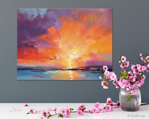 Landscape Acrylic Art, Large Abstract Painting for Living Room, Original Abstract Wall Art, Landscape Canvas Art, Hand Painted Canvas Art-Paintingforhome