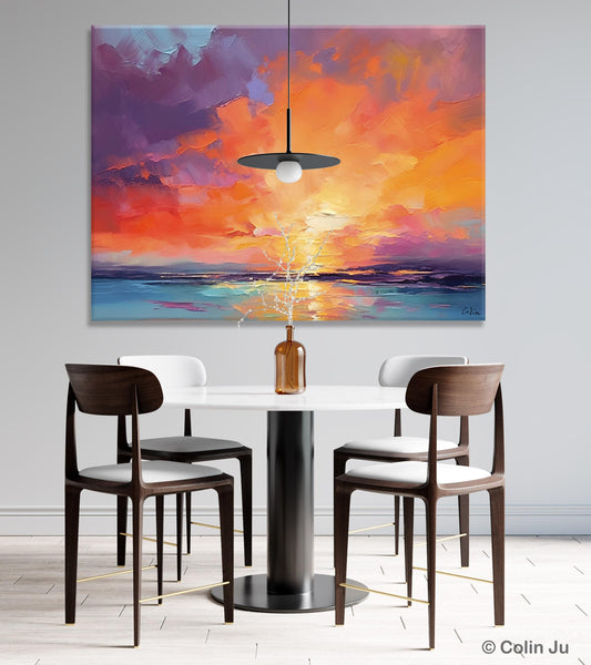 Landscape Acrylic Art, Large Abstract Painting for Living Room, Original Abstract Wall Art, Landscape Canvas Art, Hand Painted Canvas Art-Paintingforhome