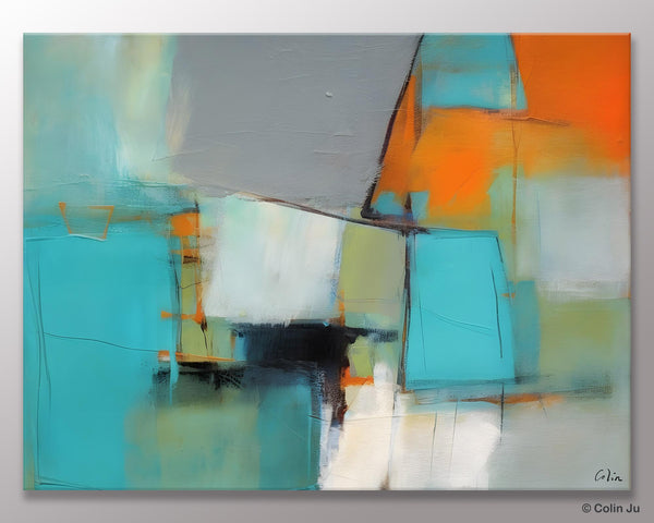 Dining Room Canvas Painting, Original Modern Acrylic Paintings, Contemporary Abstract Artwork, Large Canvas Painting for Office-Paintingforhome