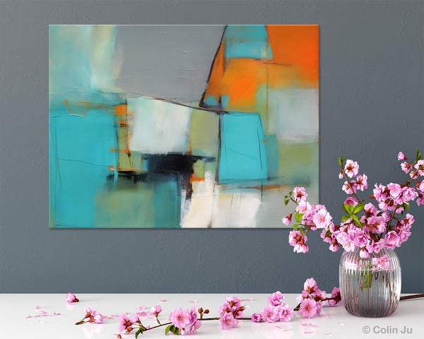 Dining Room Canvas Painting, Original Modern Acrylic Paintings, Contemporary Abstract Artwork, Large Canvas Painting for Office-Paintingforhome