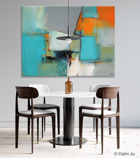 Dining Room Canvas Painting, Original Modern Acrylic Paintings, Contemporary Abstract Artwork, Large Canvas Painting for Office-Paintingforhome