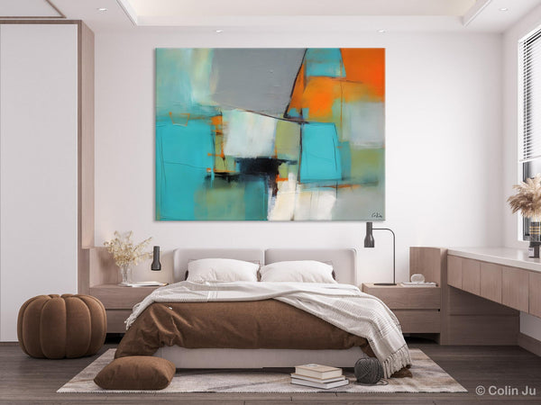 Dining Room Canvas Painting, Original Modern Acrylic Paintings, Contemporary Abstract Artwork, Large Canvas Painting for Office-Paintingforhome