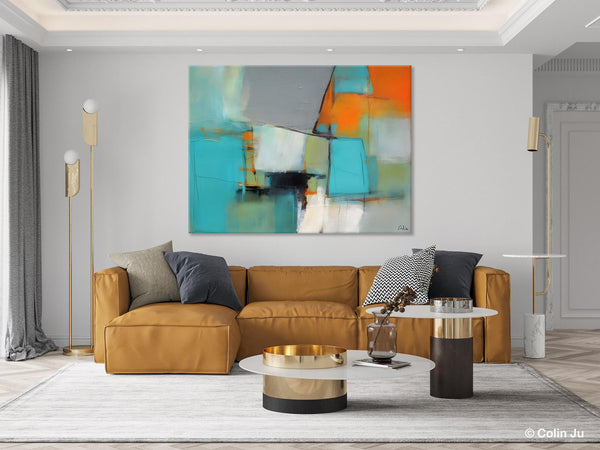 Dining Room Canvas Painting, Original Modern Acrylic Paintings, Contemporary Abstract Artwork, Large Canvas Painting for Office-Paintingforhome