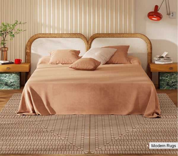 Mid Century Geometric Carpets, Modern Rugs under Dining Room Table, Contemporary Modern Rugs Next to Bed, Abstract Modern Rugs for Living Room-Paintingforhome