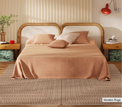 Mid Century Geometric Carpets, Modern Rugs under Dining Room Table, Contemporary Modern Rugs Next to Bed, Abstract Modern Rugs for Living Room-Paintingforhome