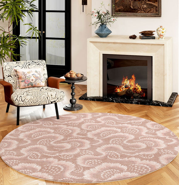 Contemporary Modern Rugs, Mid Century Round Modern Rugs under Chairs, Bedroom Abstract Modern Area Rugs, Geometric Round Rugs for Dining Room-Paintingforhome