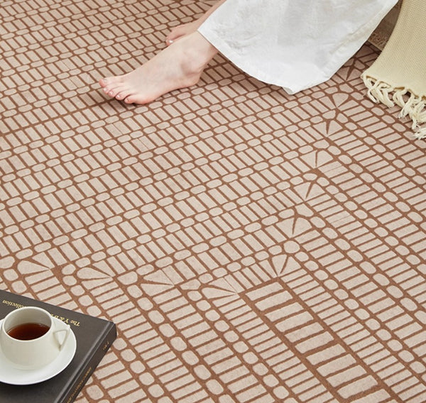 Mid Century Geometric Carpets, Modern Rugs under Dining Room Table, Contemporary Modern Rugs Next to Bed, Abstract Modern Rugs for Living Room-Paintingforhome