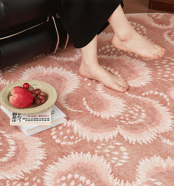 Contemporary Modern Rugs, Mid Century Round Modern Rugs under Chairs, Bedroom Abstract Modern Area Rugs, Geometric Round Rugs for Dining Room-Paintingforhome