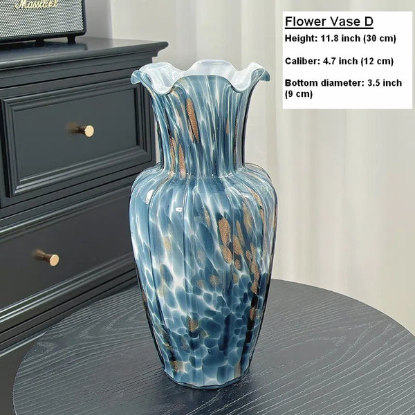 Modern Glass Bud Vases, Centerpiece Vases on Table, Handmade Liuli Vases, Color Glaze Vase, Contemporary Vases for Modern Home Decor-Paintingforhome
