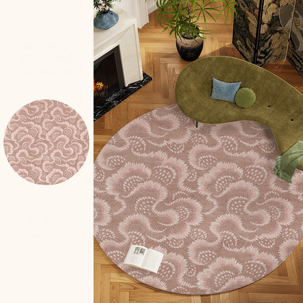 Contemporary Modern Rugs, Mid Century Round Modern Rugs under Chairs, Bedroom Abstract Modern Area Rugs, Geometric Round Rugs for Dining Room-Paintingforhome