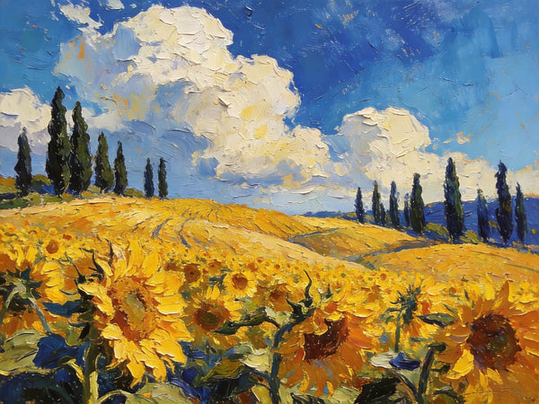 Original Wall Art Paintings, Charming Provence Floral Landscape, Landscape Canvas Paintings, Small Paintings on Canvas, Original Landscape Paintings, Hand Painted Canvas Art-Paintingforhome