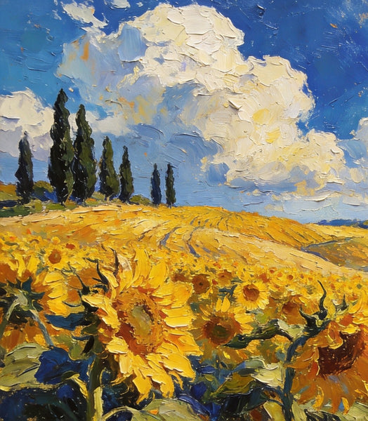 Original Wall Art Paintings, Charming Provence Floral Landscape, Landscape Canvas Paintings, Small Paintings on Canvas, Original Landscape Paintings, Hand Painted Canvas Art-Paintingforhome