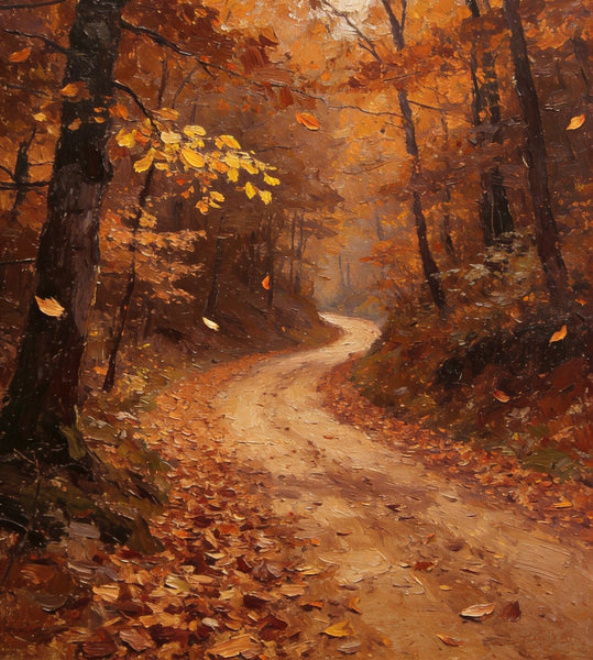 Hand Painted Wall Art Paintings, Autumn in the Forest, Small Canvas Paintings, Original Landscape Art, Heavy Texture Oil Paintings-Paintingforhome
