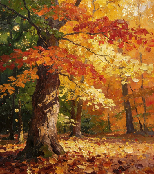 Enchanting Autumn Forest, Hand Painted Canvas Wall Art, Heavy Texture Artwork, Original Wall Art Paintings, Small Oil Paintings-Paintingforhome