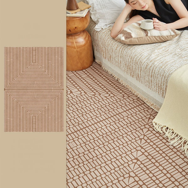 Mid Century Geometric Carpets, Modern Rugs under Dining Room Table, Contemporary Modern Rugs Next to Bed, Abstract Modern Rugs for Living Room-Paintingforhome