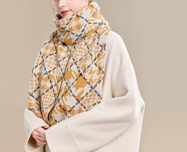 Holiday Scarf, Winter Wool Scarf, Warm Winter Scarf, Soft Cashmere Scarf for Women, Elegant Wool Scarves, Christmas Gifts for Her, Cold Weather Scarf, Fashion Scarf-Paintingforhome