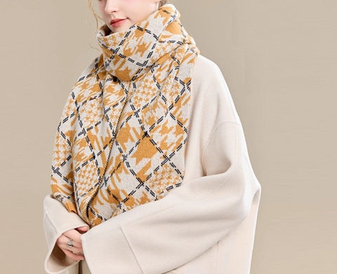 Holiday Scarf, Winter Wool Scarf, Warm Winter Scarf, Soft Cashmere Scarf for Women, Elegant Wool Scarves, Christmas Gifts for Her, Cold Weather Scarf, Fashion Scarf-Paintingforhome