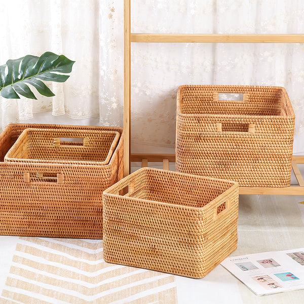 Large Storage Basket for Living Room, Kitchen Storage Baskets, Woven Storage Basket for Shelves, Rattan Storage Baskets for Toys-Paintingforhome