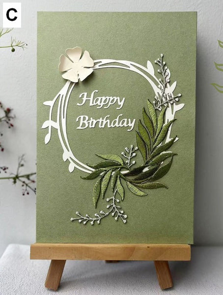 Beautiful Greeting Cards to Friends, Embroidery Greeting Cards, Creative Birthday Greeting Card, Original Handmade Embroidery Greeting Cards-Paintingforhome