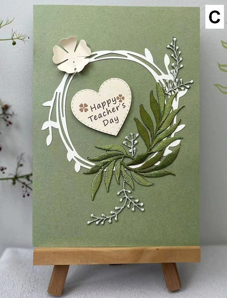 Creative Teacher's Day Greeting Card, Beautiful Greeting Cards, Embroidery Greeting Cards, Original Handmade Embroidery Greeting Cards-Paintingforhome