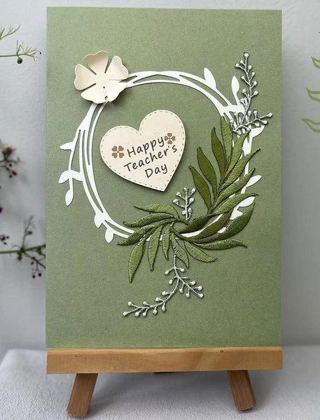 Creative Teacher's Day Greeting Card, Beautiful Greeting Cards, Embroidery Greeting Cards, Original Handmade Embroidery Greeting Cards-Paintingforhome