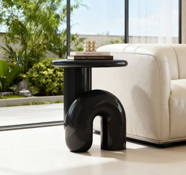 Contemporary Round Side Table, Minimalist Modern Occasional Table, Low Profile Sofa Table, Unique Small End Table, Portable Casual Side Table, Creative Coffee Table, Lightweight Indoor Outdoor Table, Contemporary Side Table-Paintingforhome