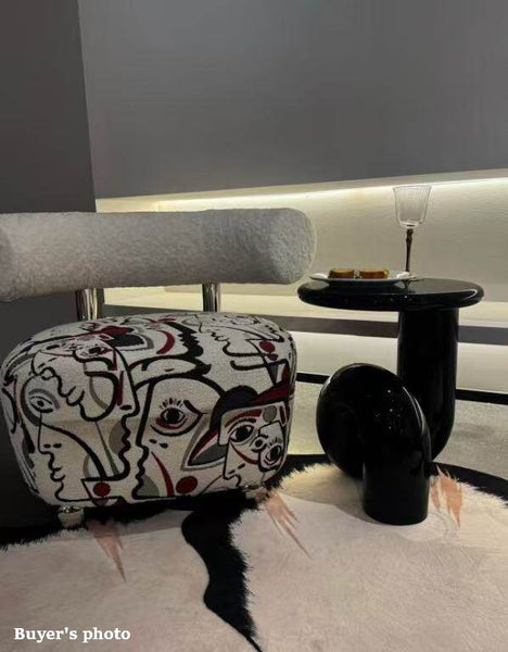 Contemporary Round Side Table, Minimalist Modern Occasional Table, Low Profile Sofa Table, Unique Small End Table, Portable Casual Side Table, Creative Coffee Table, Lightweight Indoor Outdoor Table, Contemporary Side Table-Paintingforhome