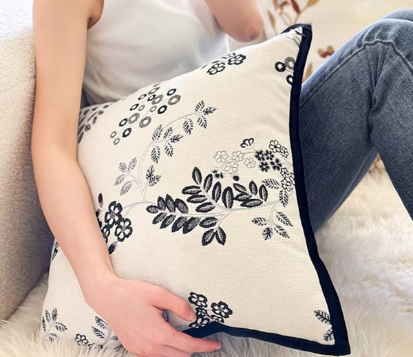 Square Decorative Pillow Covers, Decorative Pillows for Couch, Farmhouse Decorative Pillows for Sofa, Spring Swallow Decorative Pillows for Bedroom-Paintingforhome