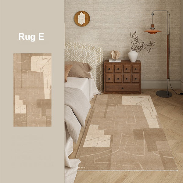 Abstract Modern Rugs for Living Room, Contemporary Modern Rugs Next to Bed, Geometric Modern Rugs under Dining Room Table, Brown Modern Carpets for Office-Paintingforhome