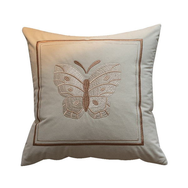 Modern Decorative Pillows for Bedroom, Decorative Pillow Arrangement Ideas for Couch, Embroidered Butterfly Pillow Covers, Large Decorative Throw Pillows for Living Room-Paintingforhome