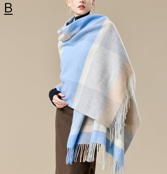 Christmas Holiday Gift, Evening Wrap, Large Wool Scarf, Winter Shawl, Elegant Shawl, Warm Cape, Cold Weather Scarf, Fashion Scarf, Oversized Scarf, Winter Shawl-Paintingforhome
