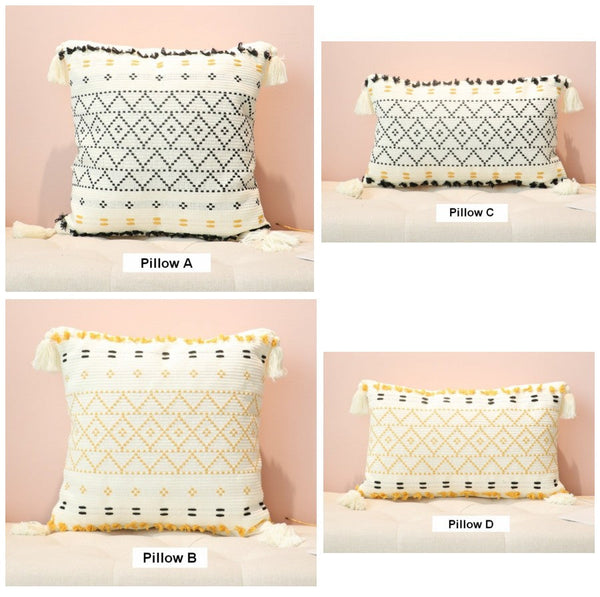 Oriental Decorative Throw Pillows for Bedroom, Square Pillows for Couch, Contemporary Modern Pillow Covers, Bohemian Decorative Sofa Pillows-Paintingforhome