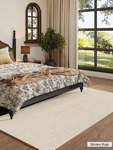 Bedroom Modern Floor Rugs, Modern Area Rug for Living Room, Large Area Rugs for Office, Mid Century Contemporary Rugs under Sofa-Paintingforhome