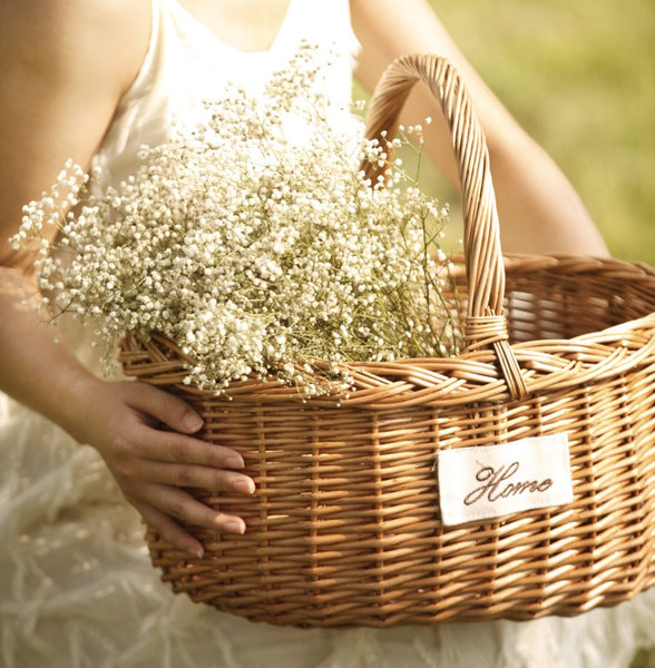 Hand-woven Wicker Storage Basket, Large Picnic Food Basket with Handle, Willow Weaving Baskets for Vegetable, Natural Fruit Basket, Kitchen Storage Baskets-Paintingforhome