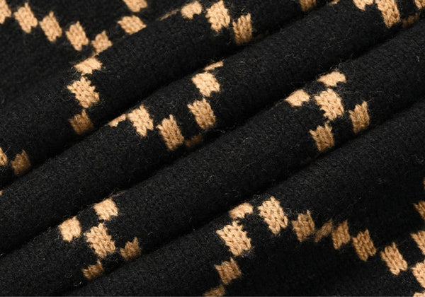 Elegant Wool Scarves, Black Brown Warm Winter Scarf, Winter Wool Scarf, Soft Cashmere Scarf for Women, Cold Weather Scarf, Fashion Scarf, Christmas Gifts for Her, Holiday Scarf-Paintingforhome