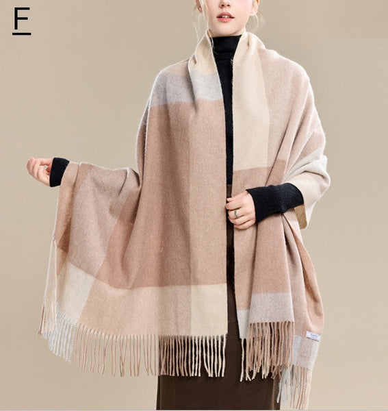 Christmas Holiday Gift, Evening Wrap, Large Wool Scarf, Winter Shawl, Elegant Shawl, Warm Cape, Cold Weather Scarf, Fashion Scarf, Oversized Scarf, Winter Shawl-Paintingforhome