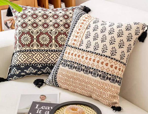 Oriental Square Pillows for Couch, Geometric Modern Pillows, Decorative Throw Pillows for Living Room, Bohemian Decorative Sofa Pillows-Paintingforhome