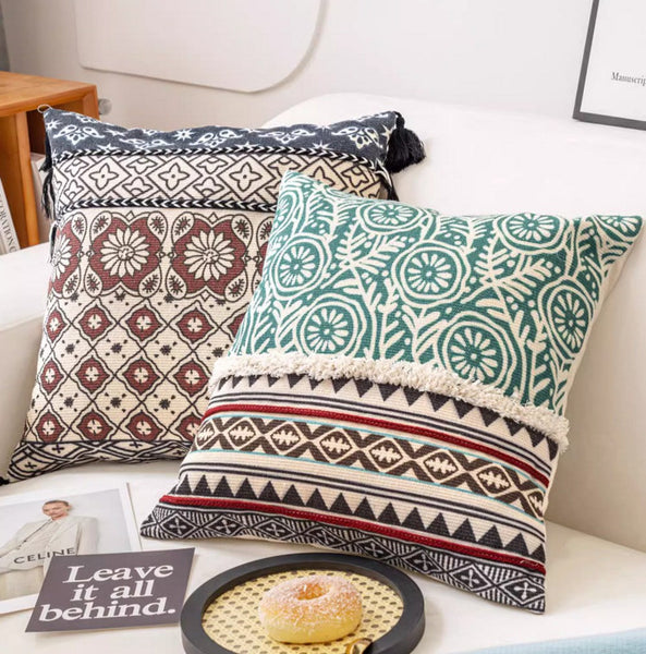 Decorative Throw Pillows for Living Room, Bohemian Decorative Sofa Pillows, Geometric Modern Pillows, Oriental Square Pillows for Couch-Paintingforhome