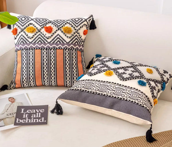 Decorative Throw Pillows for Living Room, Bohemian Decorative Sofa Pillows, Geometric Modern Pillows, Oriental Square Pillows for Couch-Paintingforhome