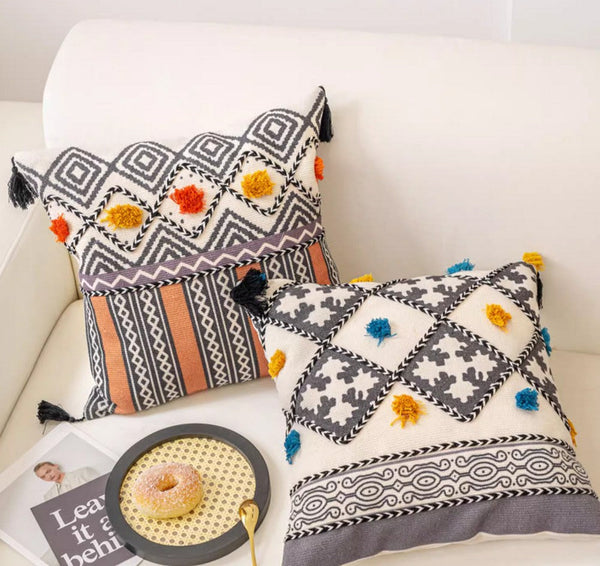 Decorative Throw Pillows for Living Room, Bohemian Decorative Sofa Pillows, Geometric Modern Pillows, Oriental Square Pillows for Couch-Paintingforhome