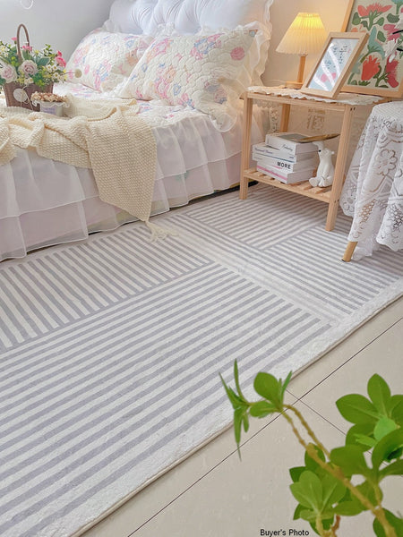 Gray Modern Rugs for Living Room, Geometric Contemporary Rugs for Dining Room, Bedroom Floor Rugs, Soft Modern Rug for Living Room-Paintingforhome