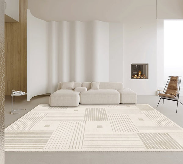 Living Room Modern Rugs, Soft Floor Carpets for Dining Room, Modern Living Room Rug Placement Ideas, Contemporary Area Rugs for Bedroom-Paintingforhome