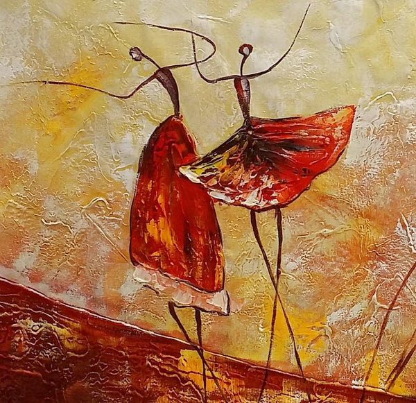 Simple Canvas Painting, Dining Room Wall Art Paintings, Buy Art Online, Abstract Acrylic Painting, Ballet Dancer Painting-LargePaintingArt.com