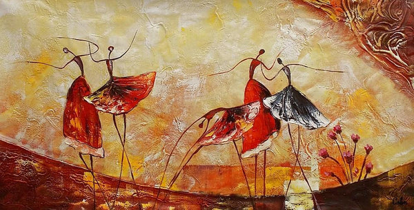 Simple Canvas Painting, Dining Room Wall Art Paintings, Buy Art Online, Abstract Acrylic Painting, Ballet Dancer Painting-LargePaintingArt.com