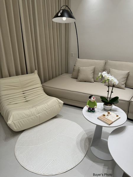 Soft Modern Rugs for Dining Room, Abstract Contemporary Round Rugs for Dining Room, Geometric Modern Rug Ideas for Living Room, Circular Modern Rugs for Bathroom-Paintingforhome