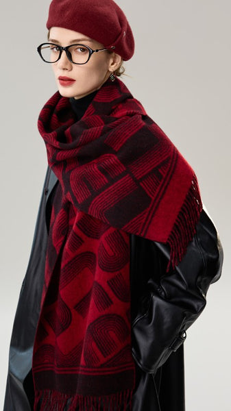 Fashion Designer Scarf, Soft Cashmere Scarf for Women, Cold Weather Scarf, Elegant Scarf, Holiday Women Scarf, Modern Wool Scarf, Warm Winter Scarf-Paintingforhome