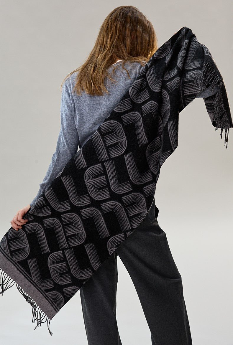 Soft Cashmere Scarf for Women, Cold Weather Scarf, Fashion Designer Scarf, Elegant Scarf, Holiday Women Scarf, Modern Wool Scarf, Warm Winter Scarf-Paintingforhome