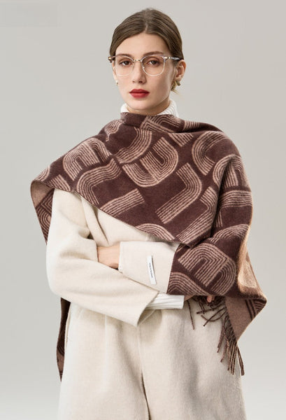 Cold Weather Scarf, Fashion Designer Scarf, Elegant Scarf, Holiday Women Scarf, Modern Wool Scarf, Warm Winter Scarf, Soft Cashmere Scarf for Women-Paintingforhome