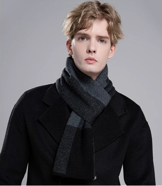 Formal Men Scarf Styles, Business Wool Scarf for Gentleman, Men's Winter Scarf, Thick Wool Scarf for Men, Modern Casual Scarf Men, Men's Wool Scarf Winter